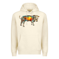Sandshell charolais bull with desert and leopard Premium Hoodie - RanaPortraitStore