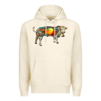 Tofu charolais bull with desert and leopard Premium Hoodie - RanaPortraitStore