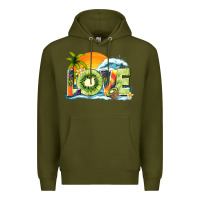 Army Green love kiwi summer Premium Hoodie - texasbilliewilder