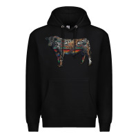 Black black angus bull with western patterns Premium Hoodie - RanaPortraitStore