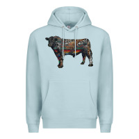 Blue Mist black angus bull with western patterns Premium Hoodie - RanaPortraitStore