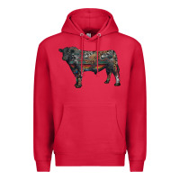 Cardinal black angus bull with western patterns Premium Hoodie - RanaPortraitStore
