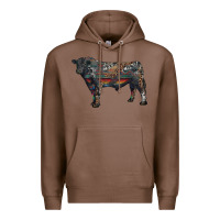 Chestnut black angus bull with western patterns Premium Hoodie - RanaPortraitStore