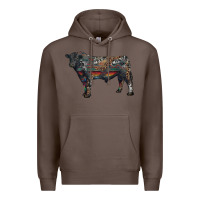 Coffee black angus bull with western patterns Premium Hoodie - RanaPortraitStore