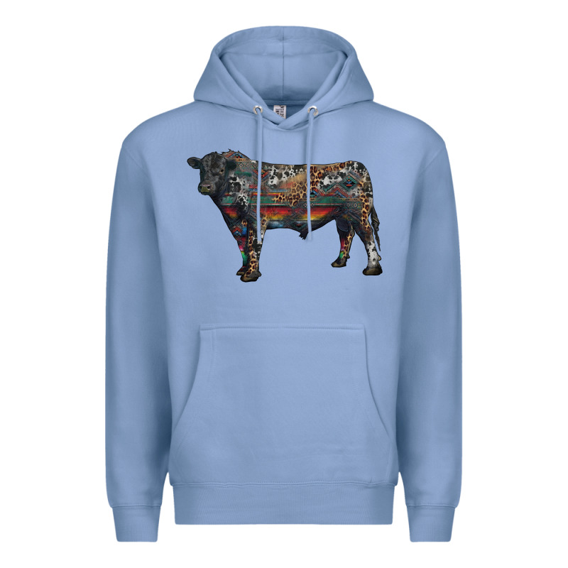 Black Angus Bull With Western Patterns Premium Hoodie by RanaPortraitStore | Teevron