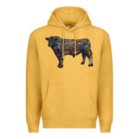 Mustard black angus bull with western patterns Premium Hoodie - RanaPortraitStore