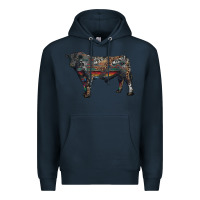 Navy black angus bull with western patterns Premium Hoodie - RanaPortraitStore