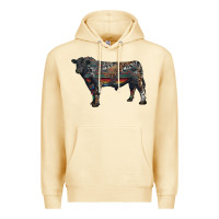 Pina Colada black angus bull with western patterns Premium Hoodie - RanaPortraitStore