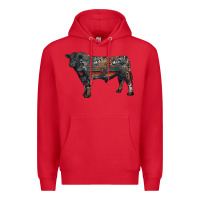 Red black angus bull with western patterns Premium Hoodie - RanaPortraitStore