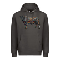 Smoke black angus bull with western patterns Premium Hoodie - RanaPortraitStore