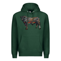 Sports Green black angus bull with western patterns Premium Hoodie - RanaPortraitStore