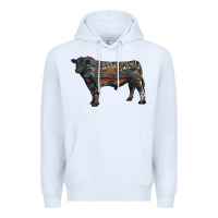 White black angus bull with western patterns Premium Hoodie - RanaPortraitStore
