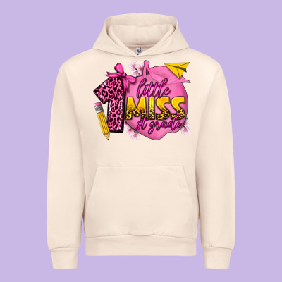Little Miss 1st Grade Urban Hoodie Designed By Texasbilliewilder