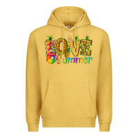 Antique Gold love summer with pineapple Premium Hoodie - texasbilliewilder
