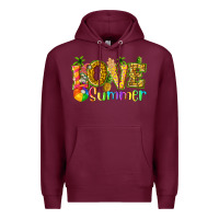 Burgundy love summer with pineapple Premium Hoodie - texasbilliewilder