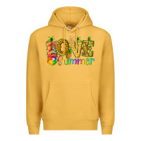 Mustard love summer with pineapple Premium Hoodie - texasbilliewilder