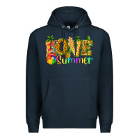 Navy love summer with pineapple Premium Hoodie - texasbilliewilder