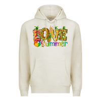 Oatmeal Heather love summer with pineapple Premium Hoodie - texasbilliewilder