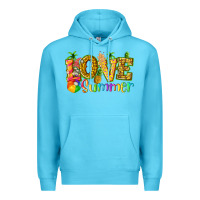 Ocean Blue love summer with pineapple Premium Hoodie - texasbilliewilder
