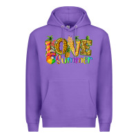 Purple love summer with pineapple Premium Hoodie - texasbilliewilder