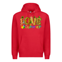 Red love summer with pineapple Premium Hoodie - texasbilliewilder