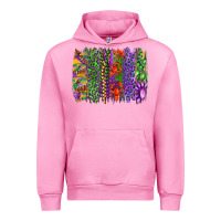 Fuchsia Pink mardi gras brush strokes king cake and craw fish Urban Hoodie - RanaPortraitStore