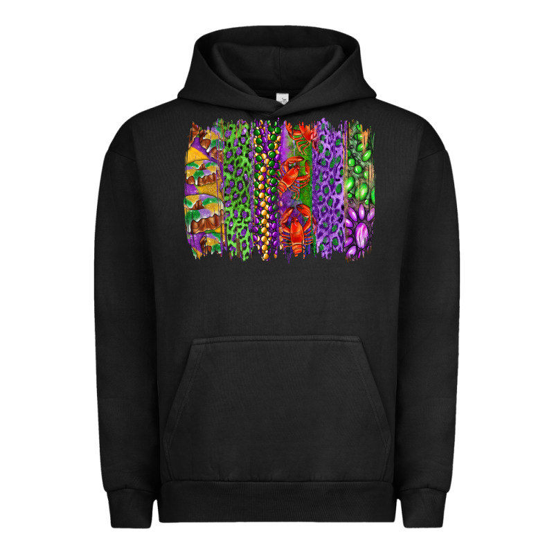 Mardi Gras Brush Strokes King Cake And Craw Fish Urban Hoodie by RanaPortraitStore | Teevron