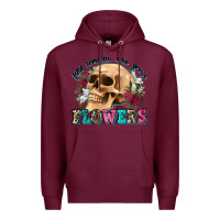 Burgundy find someone who grows flowers Premium Hoodie - Zillion Design Studio