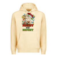 Pina Colada merry and bright charolais cattle cow with christm Premium Hoodie - RanaPortraitStore