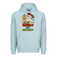 Merry And Bright Charolais Cattle Cow With Christm Premium Hoodie | Teevron