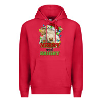Cardinal merry and bright charolais cattle cow with christm Premium Hoodie - RanaPortraitStore