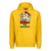 Lemon merry and bright charolais cattle cow with christm Premium Hoodie - RanaPortraitStore