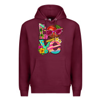 Burgundy love summer teacher Premium Hoodie - texasbilliewilder