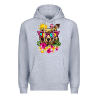 Heather Grey mama bear summer Premium Hoodie - texasbilliewilder