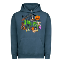 Pigment Midnight Navy happy halloween farm animals Urban Hoodie - Zillion Design Studio