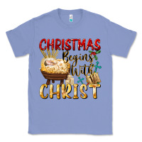 Colony Blue christmas begins with christ Classic Tee - FaDigitalArtStudio