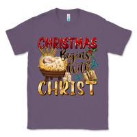 Lavender christmas begins with christ Classic Tee - FaDigitalArtStudio