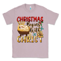 Lilac christmas begins with christ Classic Tee - FaDigitalArtStudio