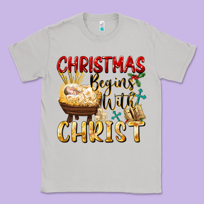 Christmas Begins With Christ Classic Tee Designed By Fadigitalartstudio