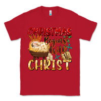 Red christmas begins with christ Classic Tee - FaDigitalArtStudio