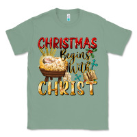Sage christmas begins with christ Classic Tee - FaDigitalArtStudio