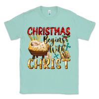 Seafoam christmas begins with christ Classic Tee - FaDigitalArtStudio