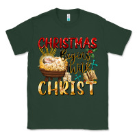Sports Green christmas begins with christ Classic Tee - FaDigitalArtStudio