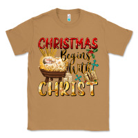 Toasted Coconut christmas begins with christ Classic Tee - FaDigitalArtStudio