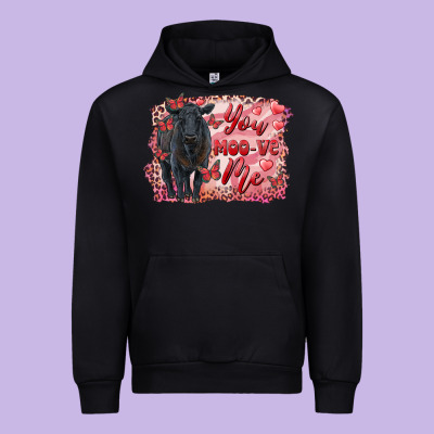 You Moo Ve  Me Black Angus Urban Hoodie Designed By Ranaportraitstore