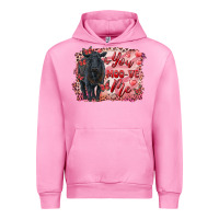 Fuchsia Pink you moo ve  me black angus Urban Hoodie - RanaPortraitStore