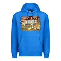 True Royal charolaris bull and chicken in barnyard Premium Hoodie - RanaPortraitStore