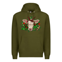 Army Green Christmas charolais calf Premium Hoodie - RanaPortraitStore