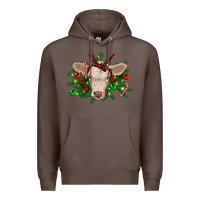 Coffee Christmas charolais calf Premium Hoodie - RanaPortraitStore