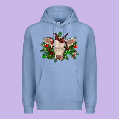 Christmas Charolais Calf Premium Hoodie Designed By Ranaportraitstore
